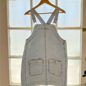 Celebrity Pink Light Blue Denim Overall Dress